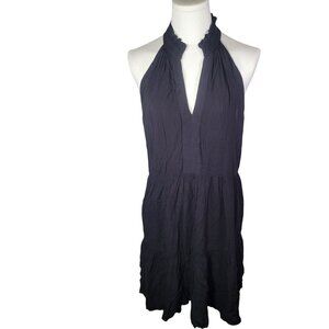 1 State Black Halter Neck Sleeveless Swim Coverup Mini Dress Size M